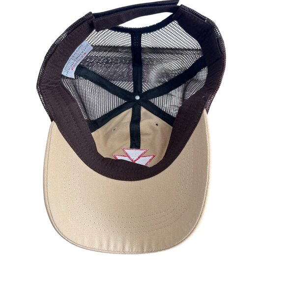 Massey Ferguson Nance Tractor Beige Brown Mesh Trucker Hat Adjustable Strap New - Picture 4 of 5